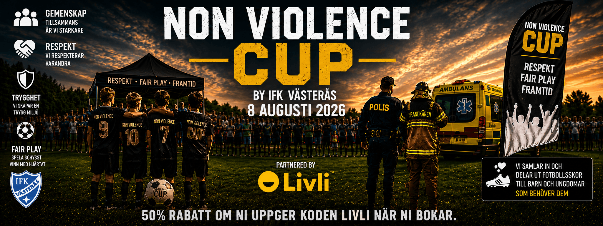 Non Violence Cup 2026 Banner
